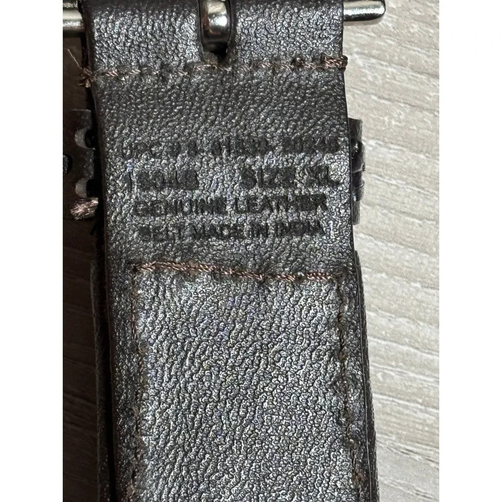 Mens Woven Braided Genuine Leather Belt Brown Silver Buckle XL Rodeo Western